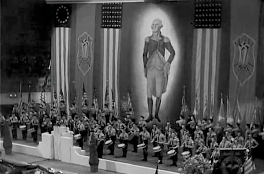 A large gathering of American Nazis at Madison Square Garden in 1939.