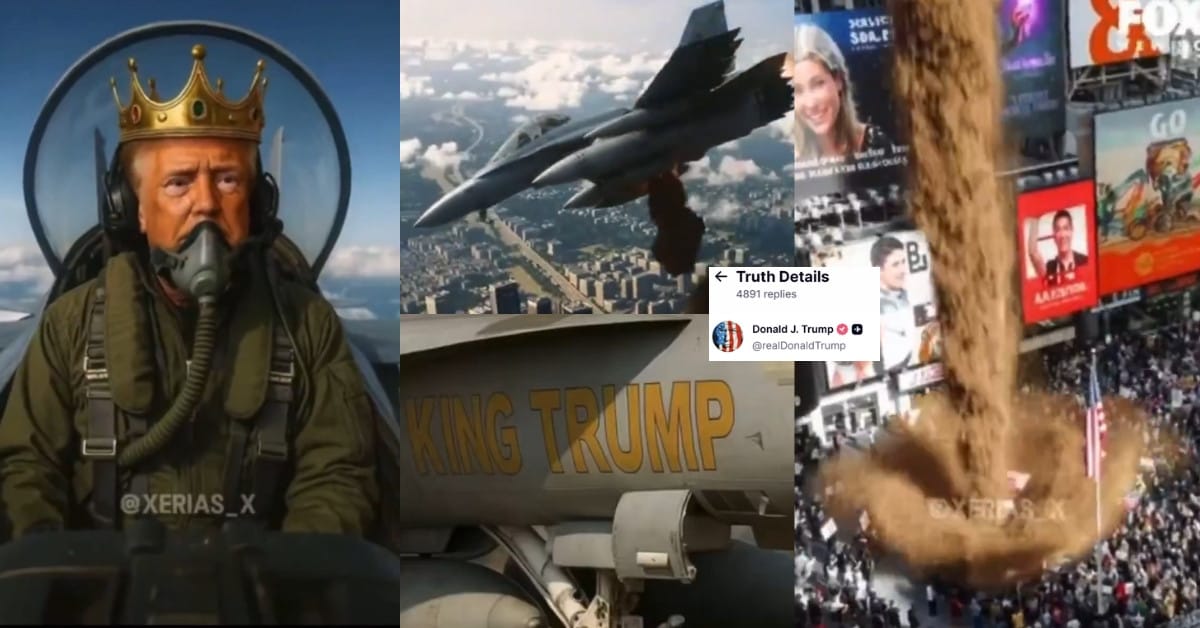 Screenshots from Trump's poop plane video.